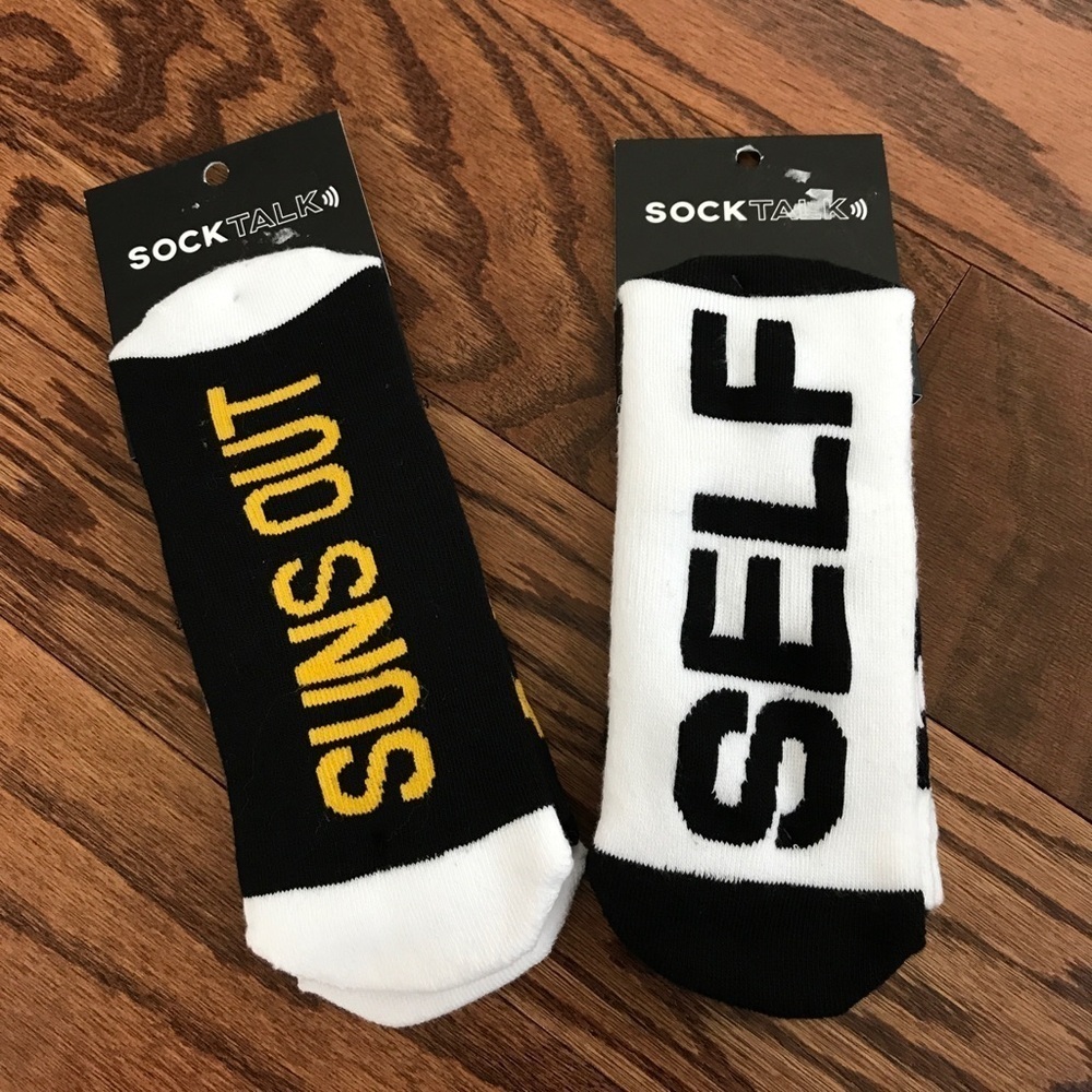 2 pair of Sock Talk -Sun Out Guns Out & Self Made